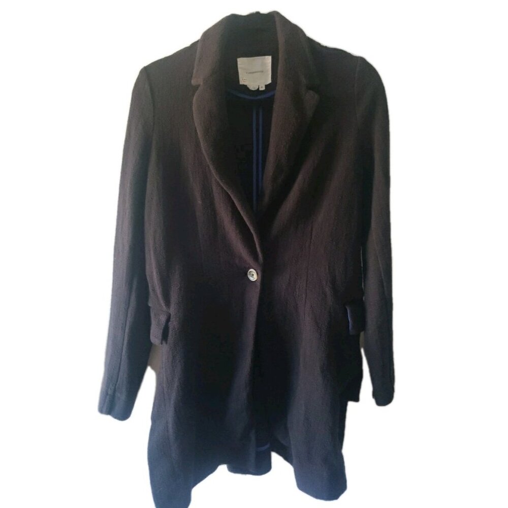 Anthroplologie Jacket Womens Lagenlook Black Sz S Pockets Stretch